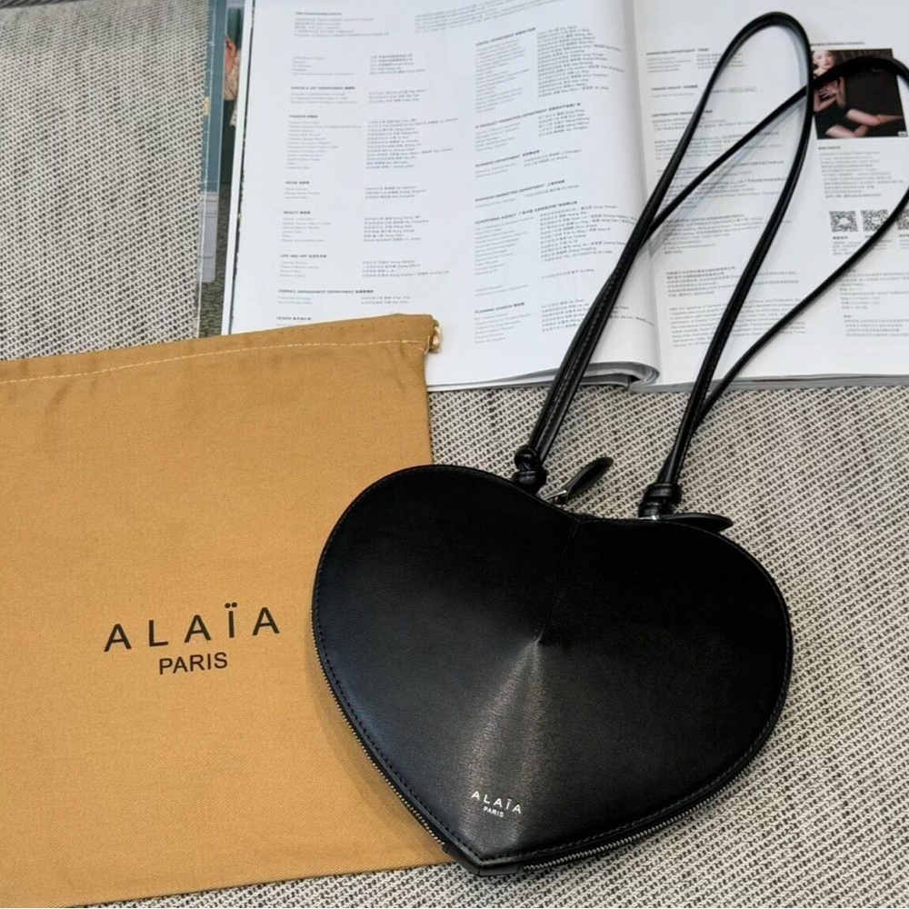 ALAIA Le Coeur Black Heart Shoulder Bag